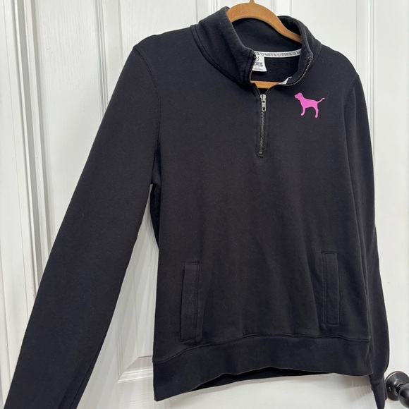 Black Quarter Zip Pullover | Victoria’s Secret PINK M - Picture 3 of 8